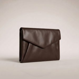 Piega Envelope Clutch – Chocolate