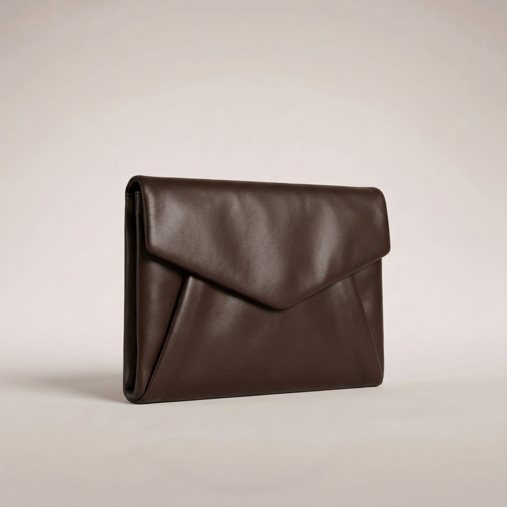 Piega Envelope Clutch – Chocolate