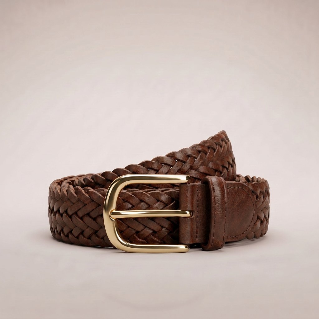 Riva Braided Belt – Brown