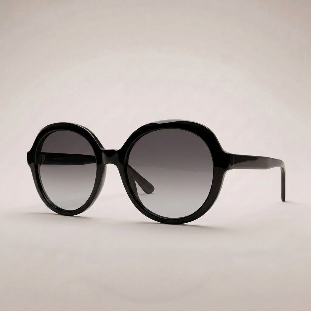 Sola Oversized Round Sunglasses – Black