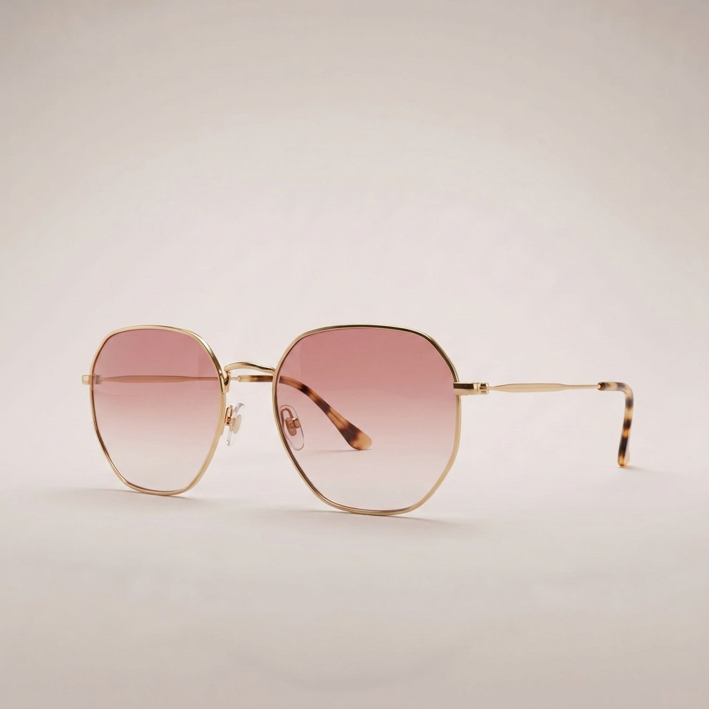 Ostia Hexagonal Sunglasses – Gold