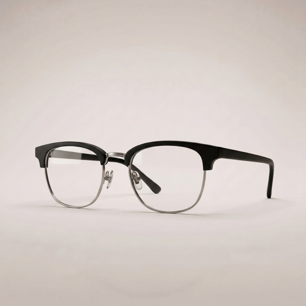 Vico Browline Optical Frame – Black and Silver