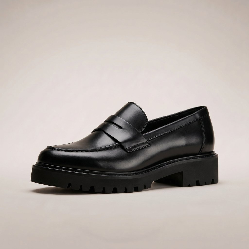Mira Lug Loafer – Black