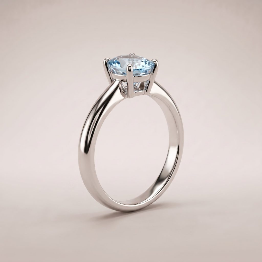 Halo Ring – Blue Topaz