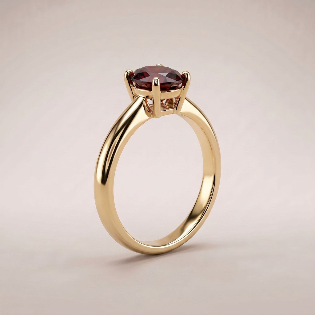 Halo Ring – Garnet