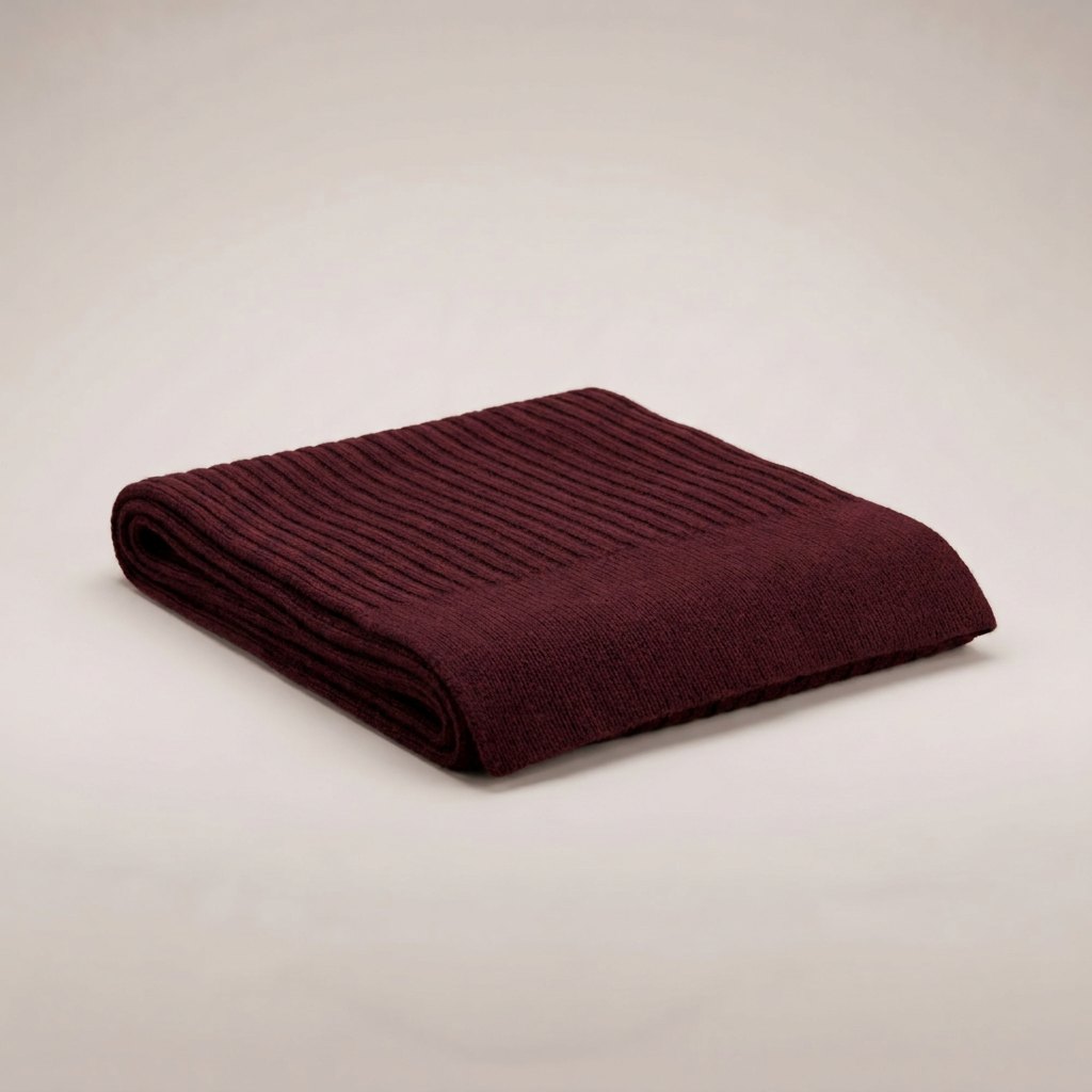 Brenta Rib-Knit Cashmere Scarf – Burgundy