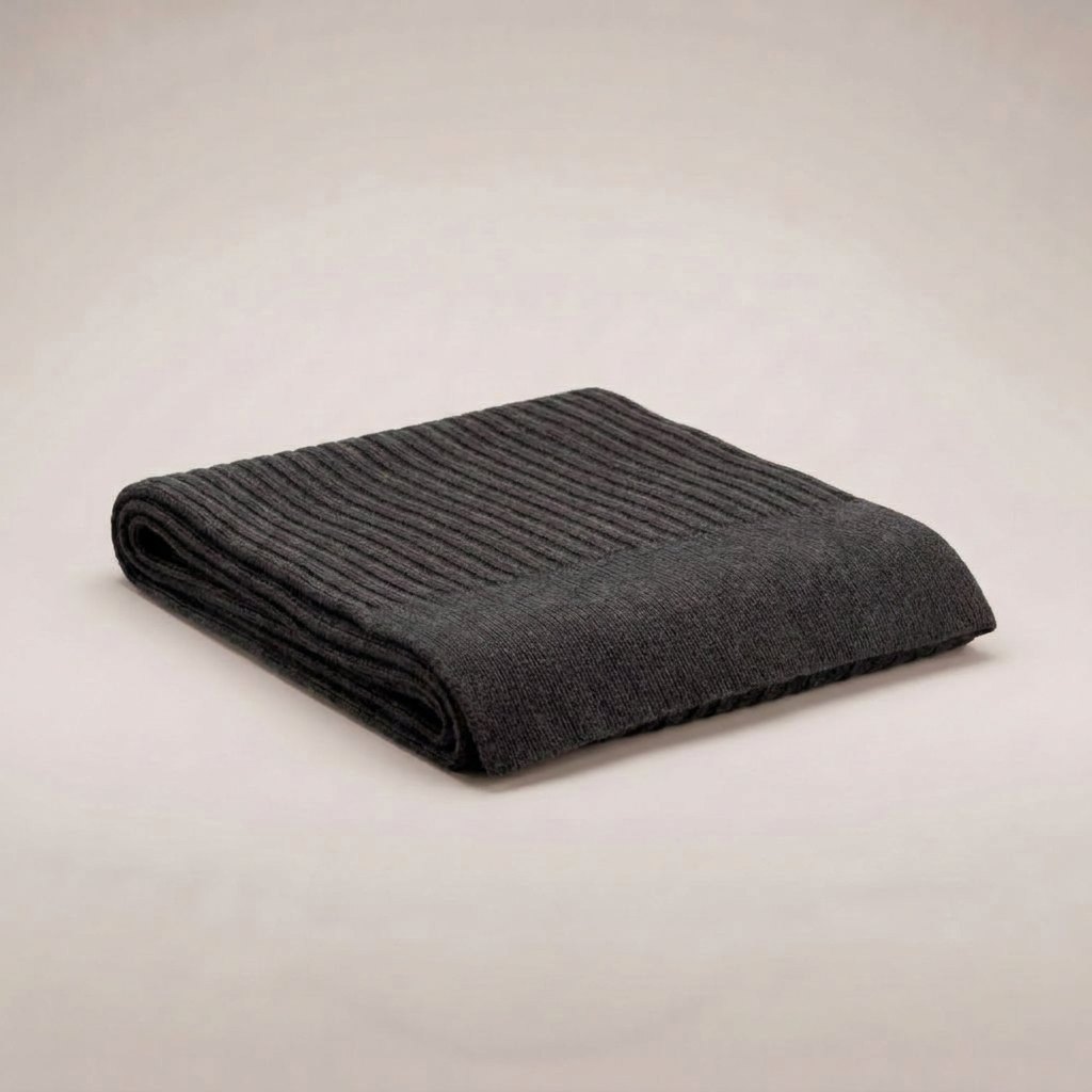 Brenta Rib-Knit Cashmere Scarf – Grey