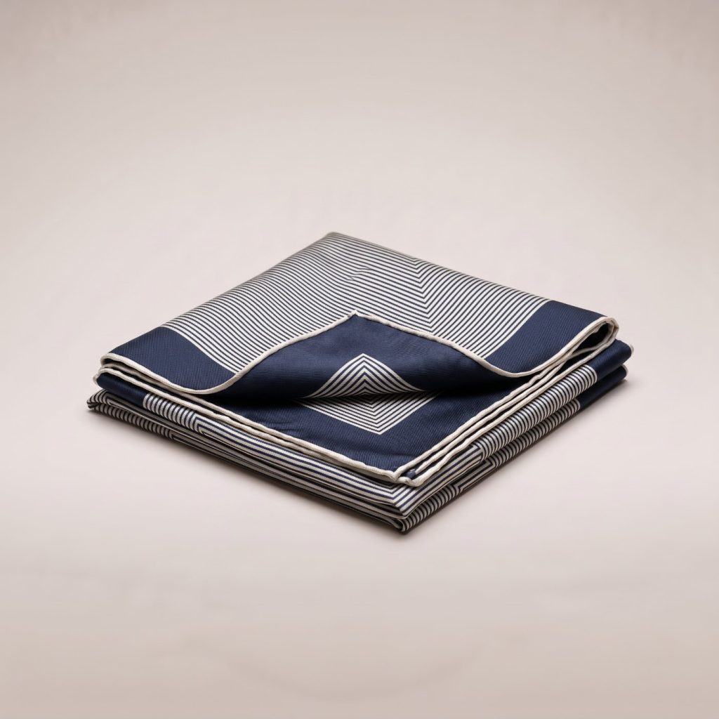Riviera Silk Twill Square – Navy