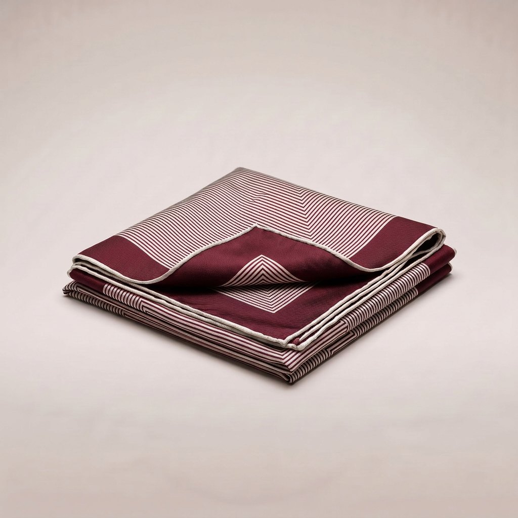 Riviera Silk Twill Square – Burgundy