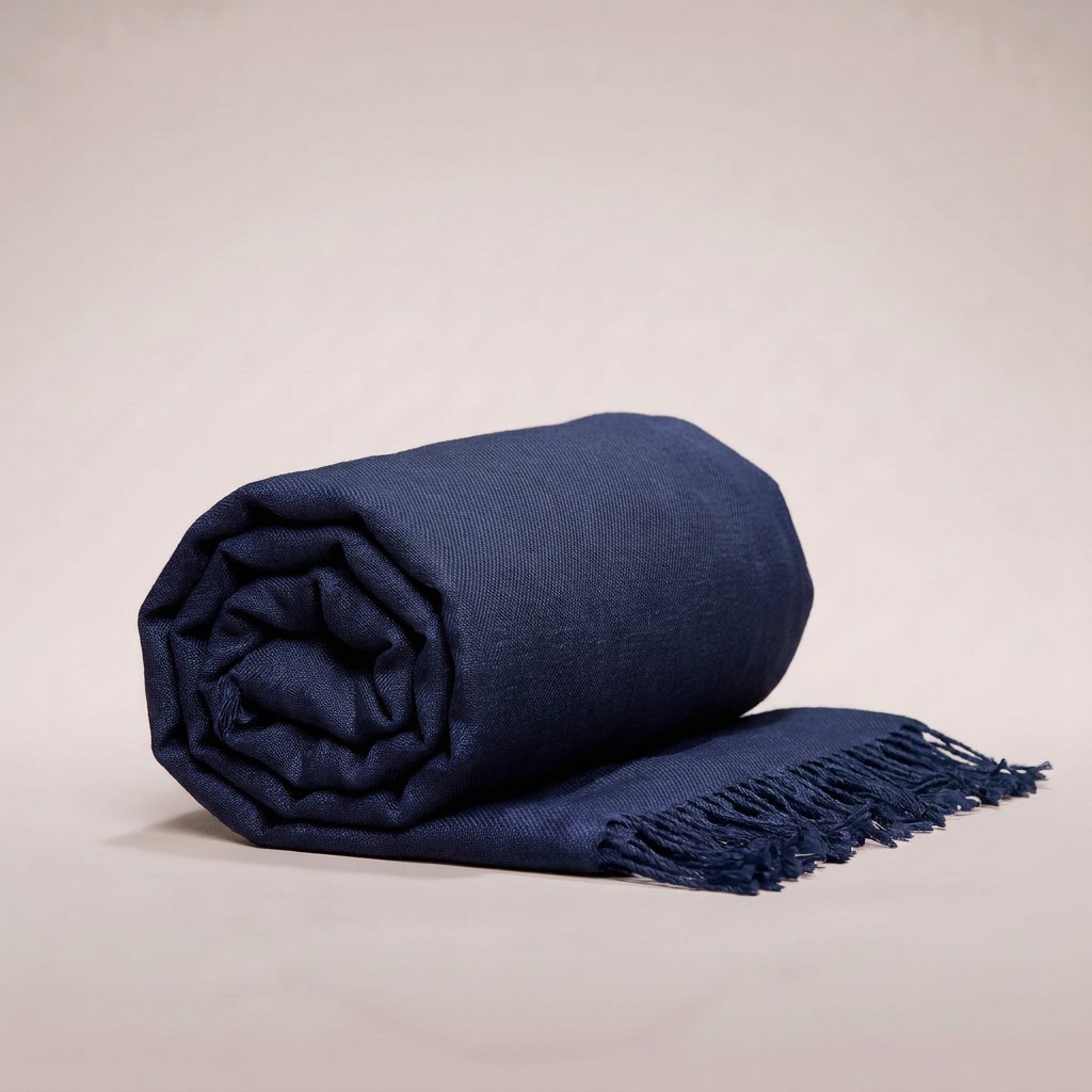 Lago Wool-Silk Stole – Navy
