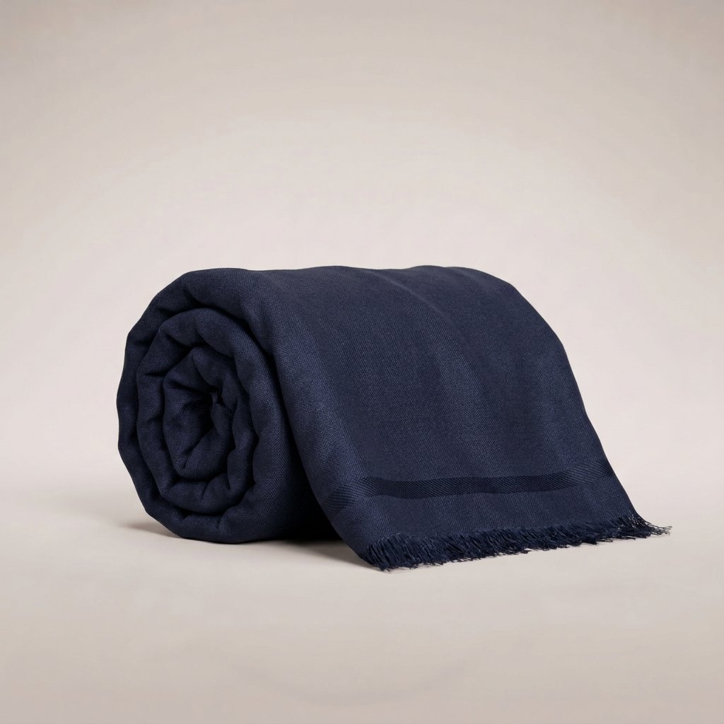Bruma Wool-Silk Wrap – Navy