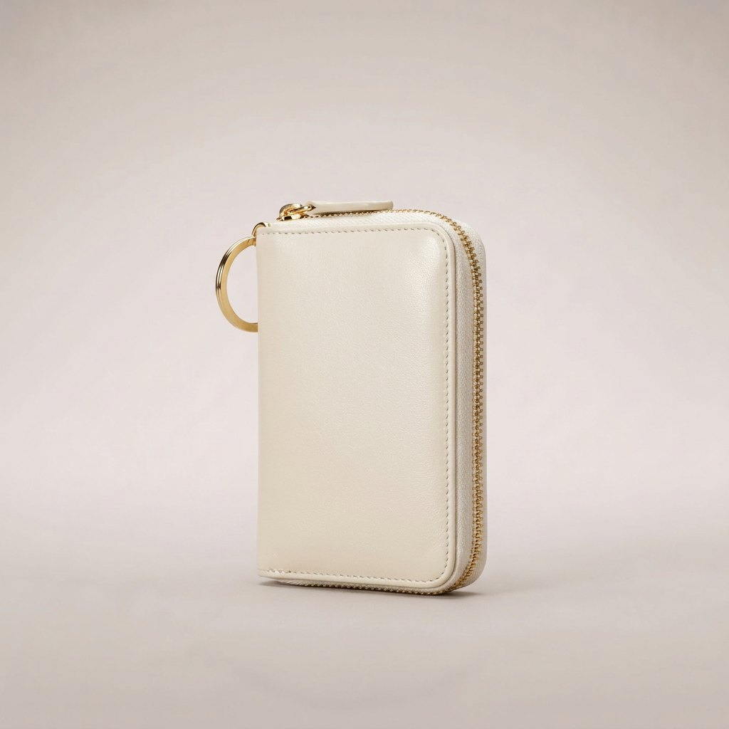 Perla Zip Card Case – Ivory